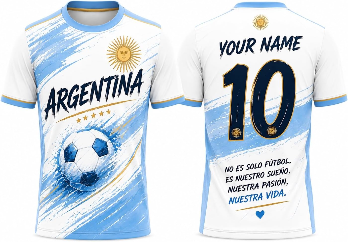 Argentina Soccer Jersey 2026 Custom Name Number, Football Shirts for Men Women, Argentina Jerseys 4XL