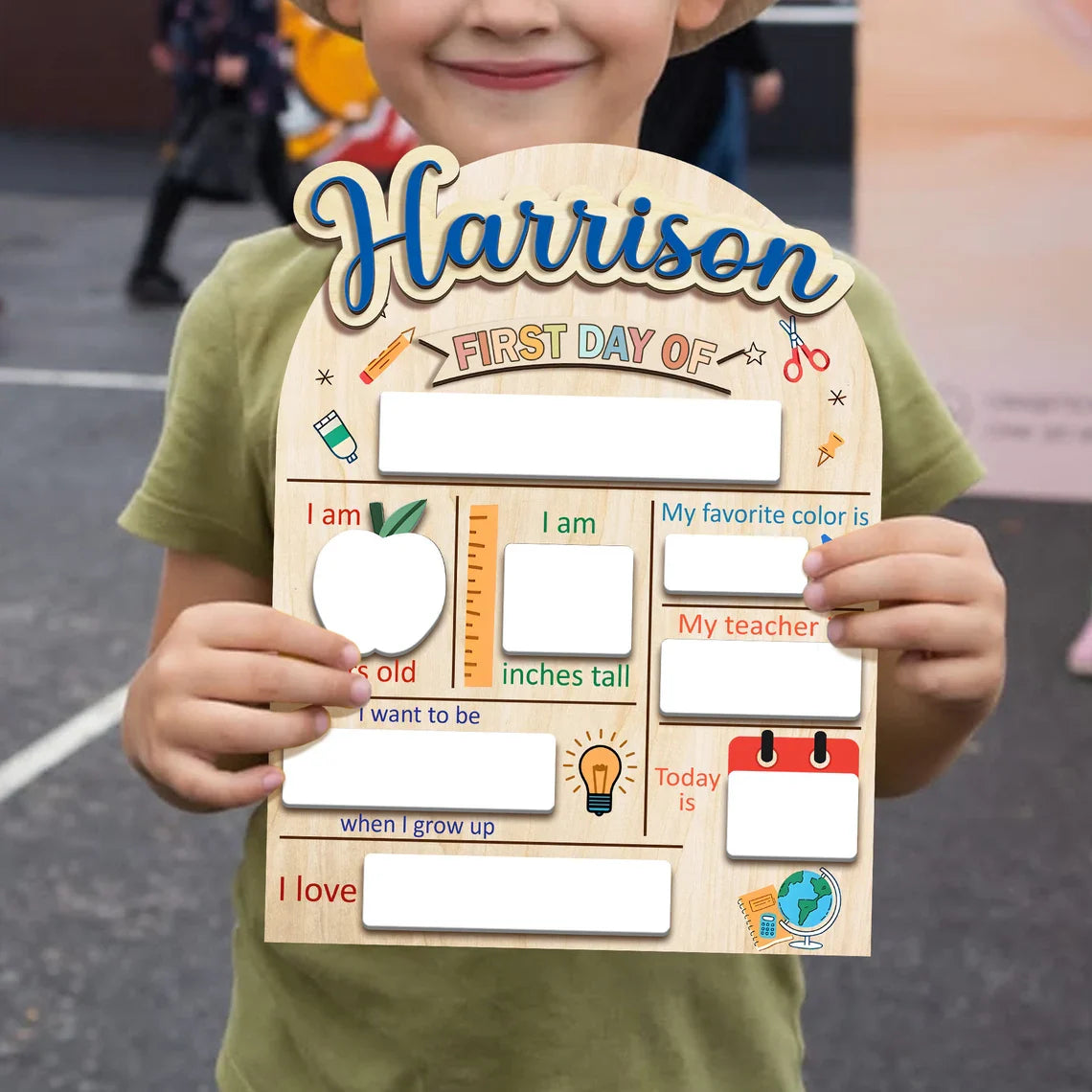 Custom First And Last Day Of School Sign, Back to School Sign, Personalized Wooden School Board Gift for Students, First Day Of School Sign
