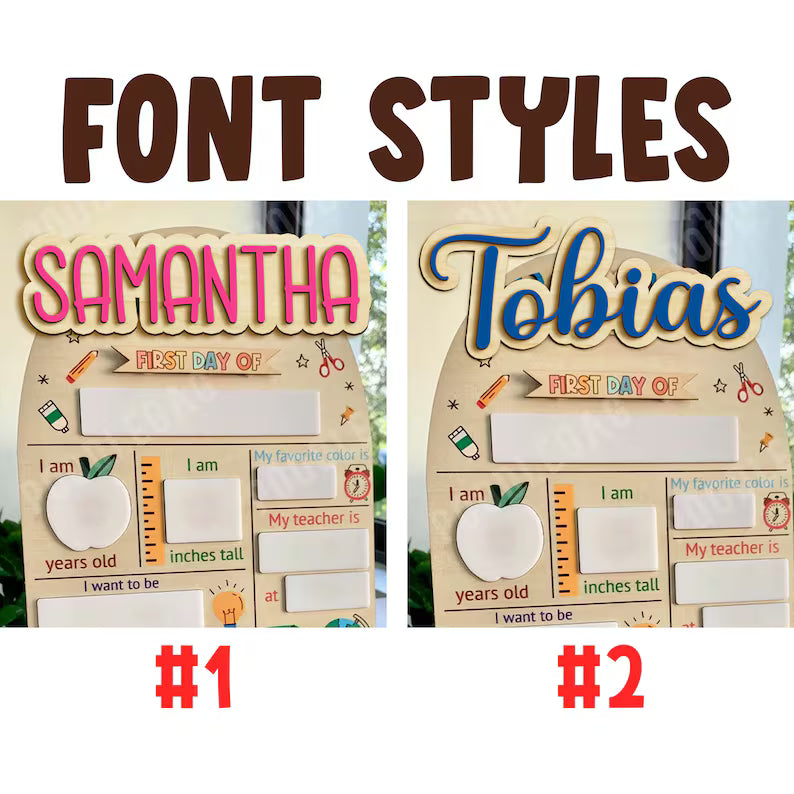 First And Last Day Of School Sign, Reusable Back to School Sign For Photos, Reusable Dry Erase Board, Custom Name 1st Day Of School Board