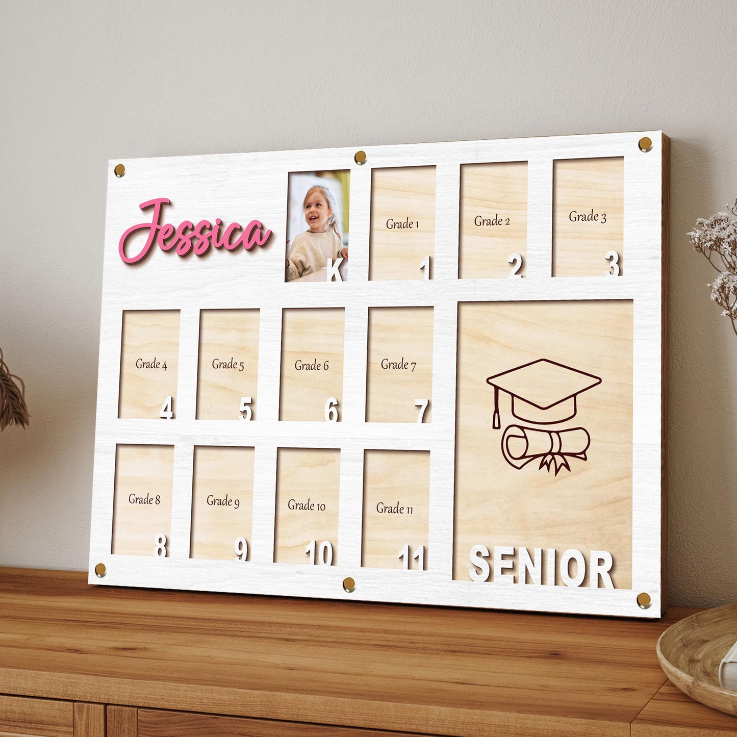 Custom Kindergarten To Grad School Picture Frame, K To Graduation School Picture Frame, School Year Picture Frame, K To Grade 12 Photo Frame
