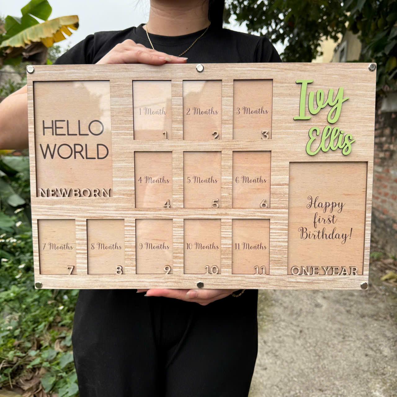 Custom Baby Picture Frame, Baby First Year Picture Frame, Newborn To One Year Photo Frame, Monthly Baby Photo Frame Baby Newborn Photo Gift