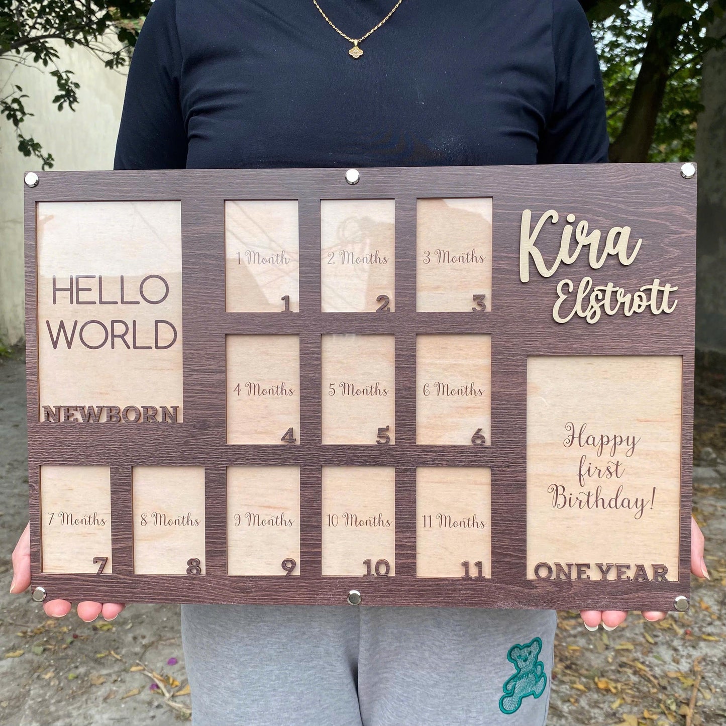 Custom Baby Picture Frame, Baby First Year Picture Frame, Newborn To One Year Photo Frame, Monthly Baby Photo Frame Baby Newborn Photo Gift