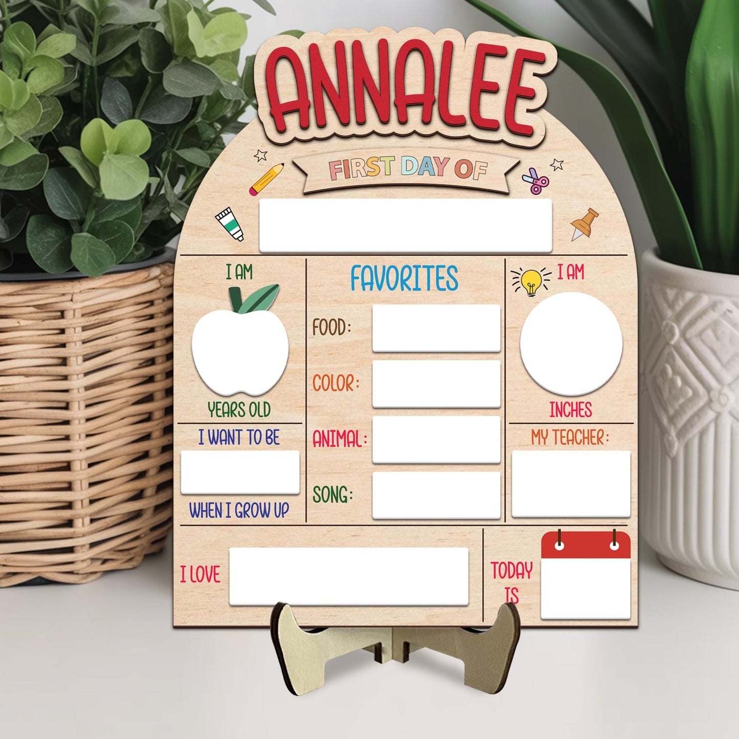 Personalized First And Last Day Of School Sign, Reusable Back To School Sign For Photos, Custom 1st Day Of School Board For Gift Students