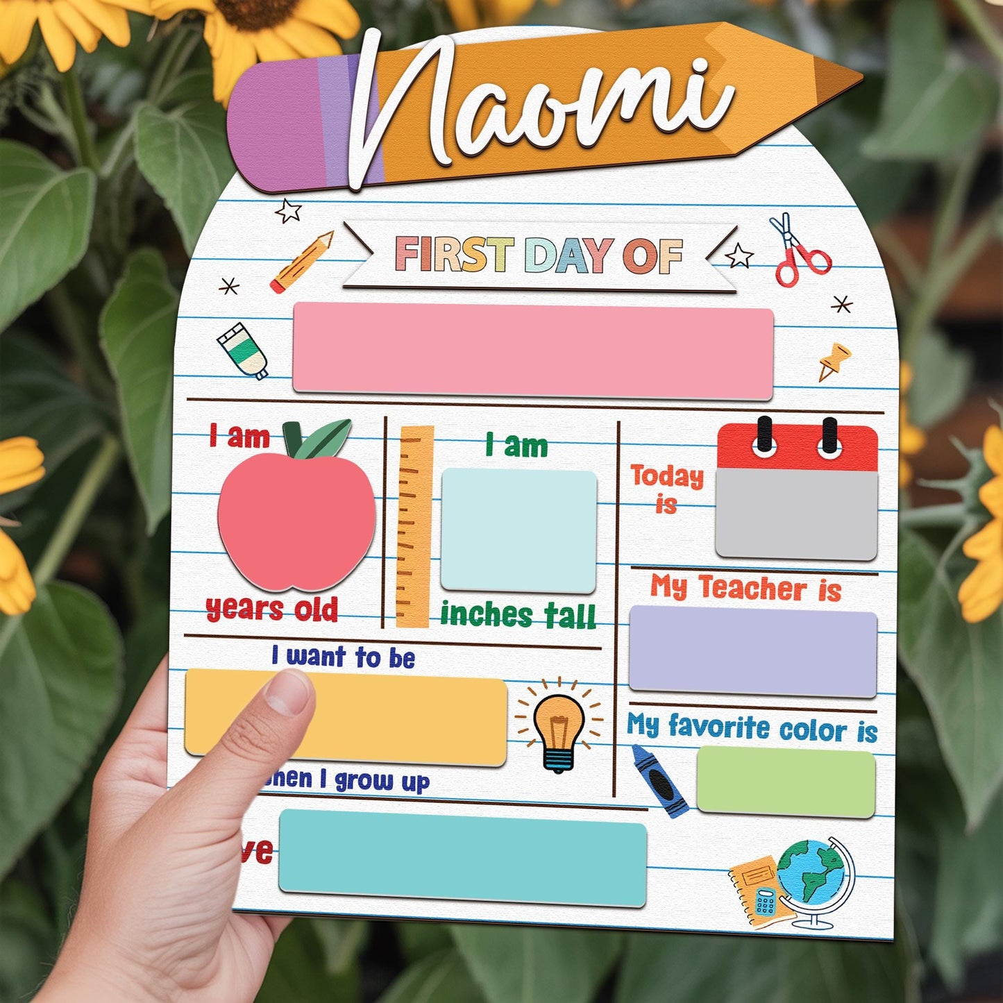 Customized First Day Of School Sign, 1st Day Of School Sign, Reusable Back To School Sign For Photos, School Board, Dry Erase School Sign
