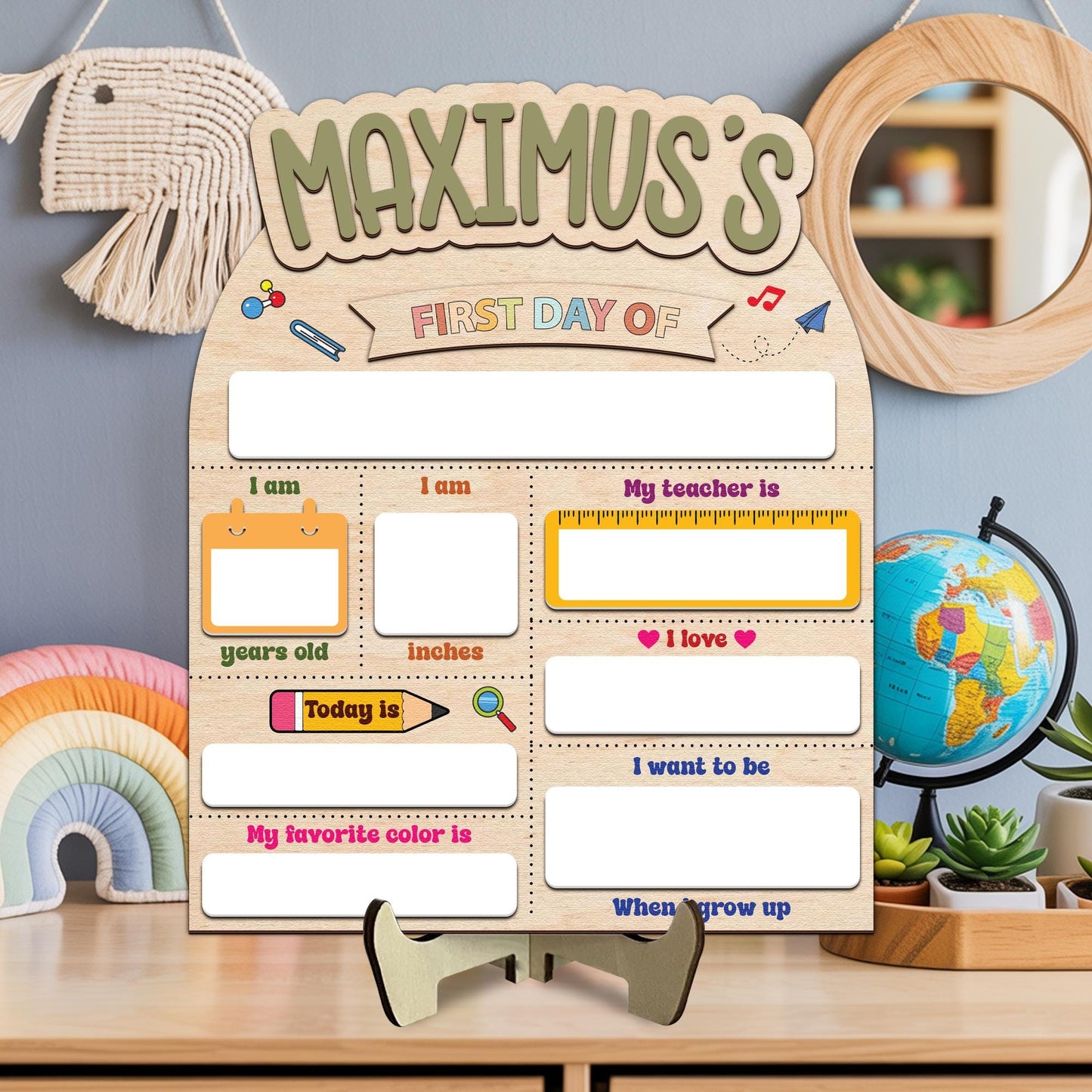 Customized First Day And Last Day Of School Sign, 1st Day Of School Sign, Dry Erase School Sign, Back To School Sign For Photo, School Board