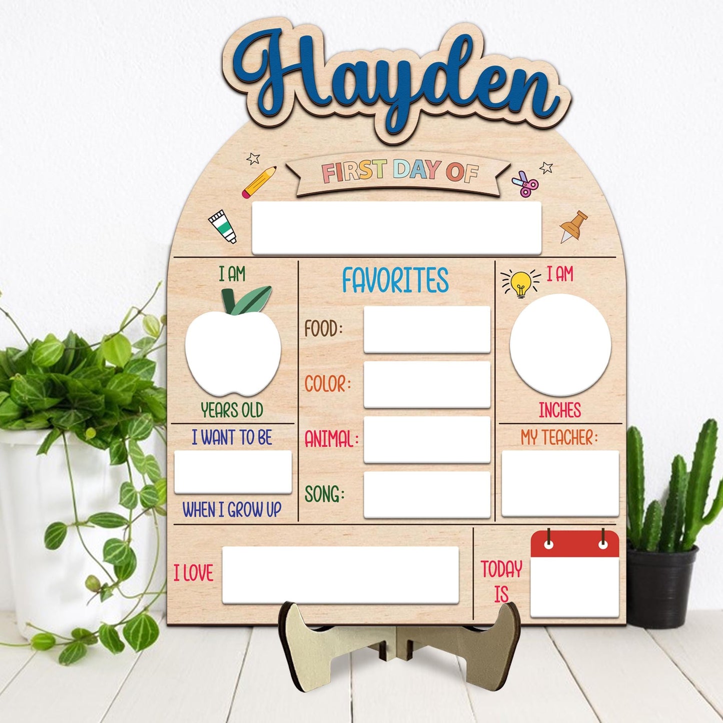 Personalized First And Last Day Of School Sign, Reusable Back To School Sign For Photos, Custom 1st Day Of School Board For Gift Students