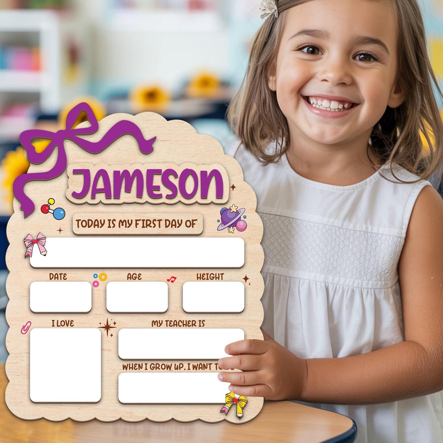 Custom First Day Of School Sign, Reusable Back To School Sign For Photo Prop, Custom First Day School Sign, 1st Day Of School Sign For Kids
