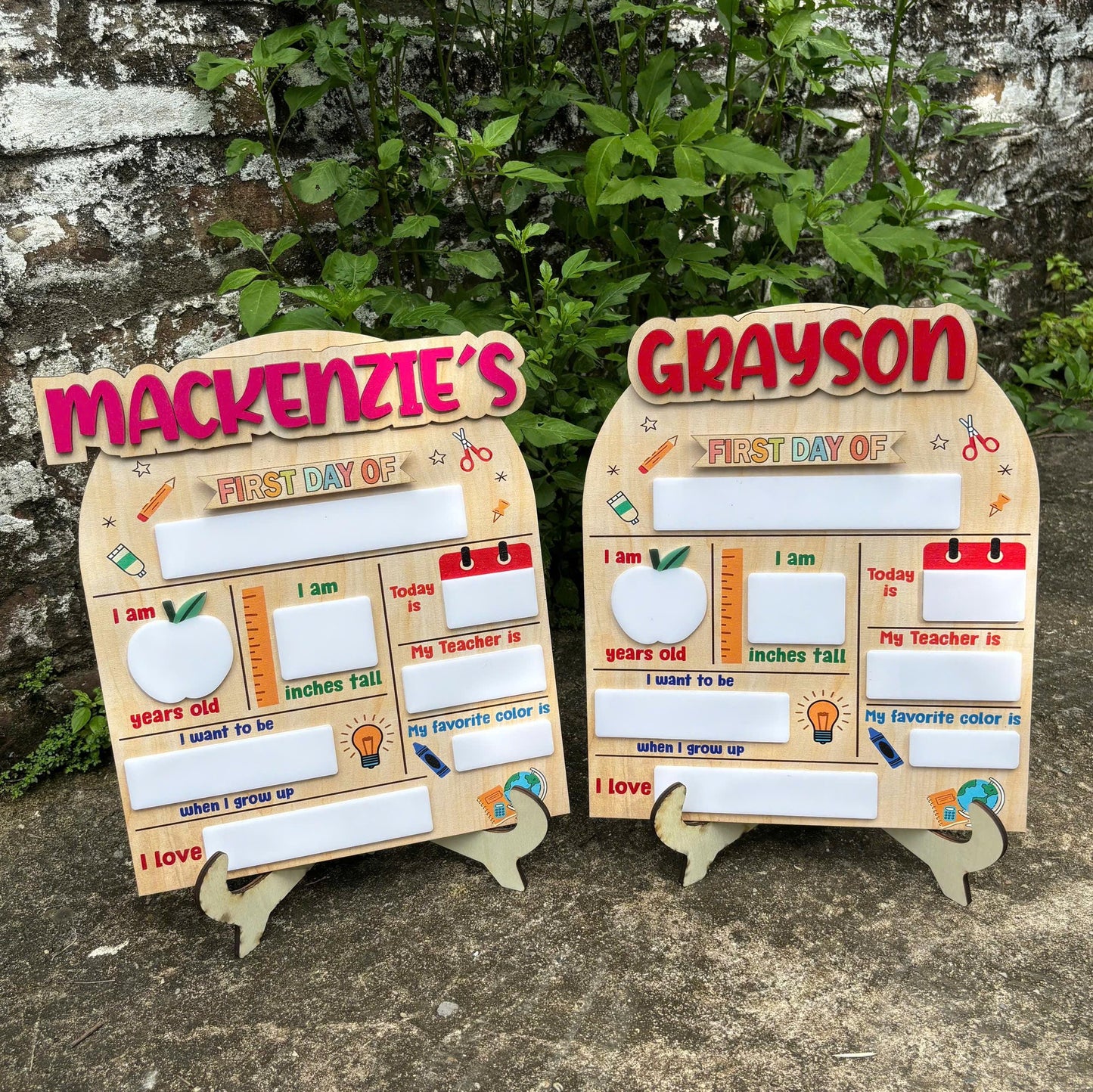 Personalized First Day Of School Sign, Interchangable Back To School Sign, School Board Signs, Reusable Photo Prop First Day Of School Sign
