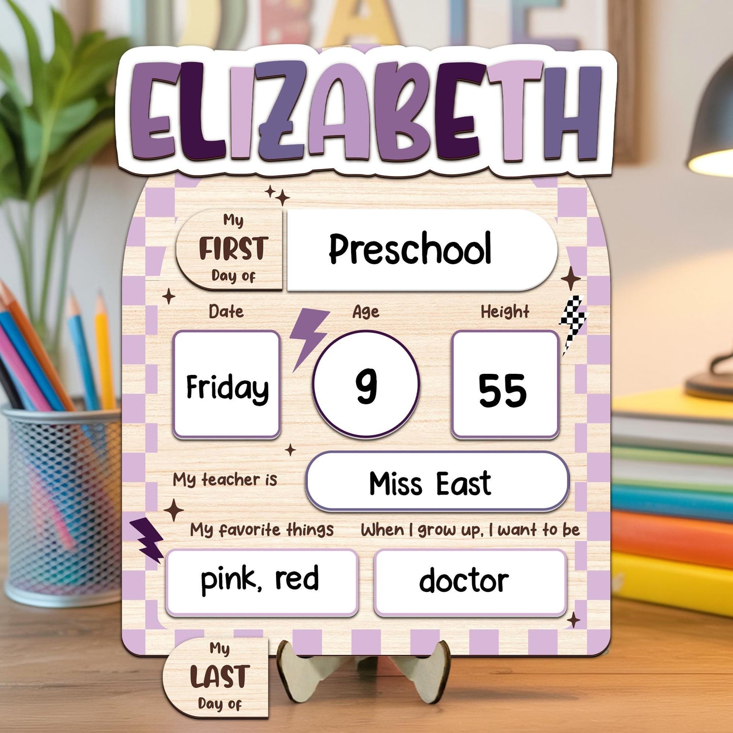 Custom First & Last Day School Sign, First Day Of School Board, Back To School Sign, Kindergarten 1st Day Of School Sign, School Photo Prop