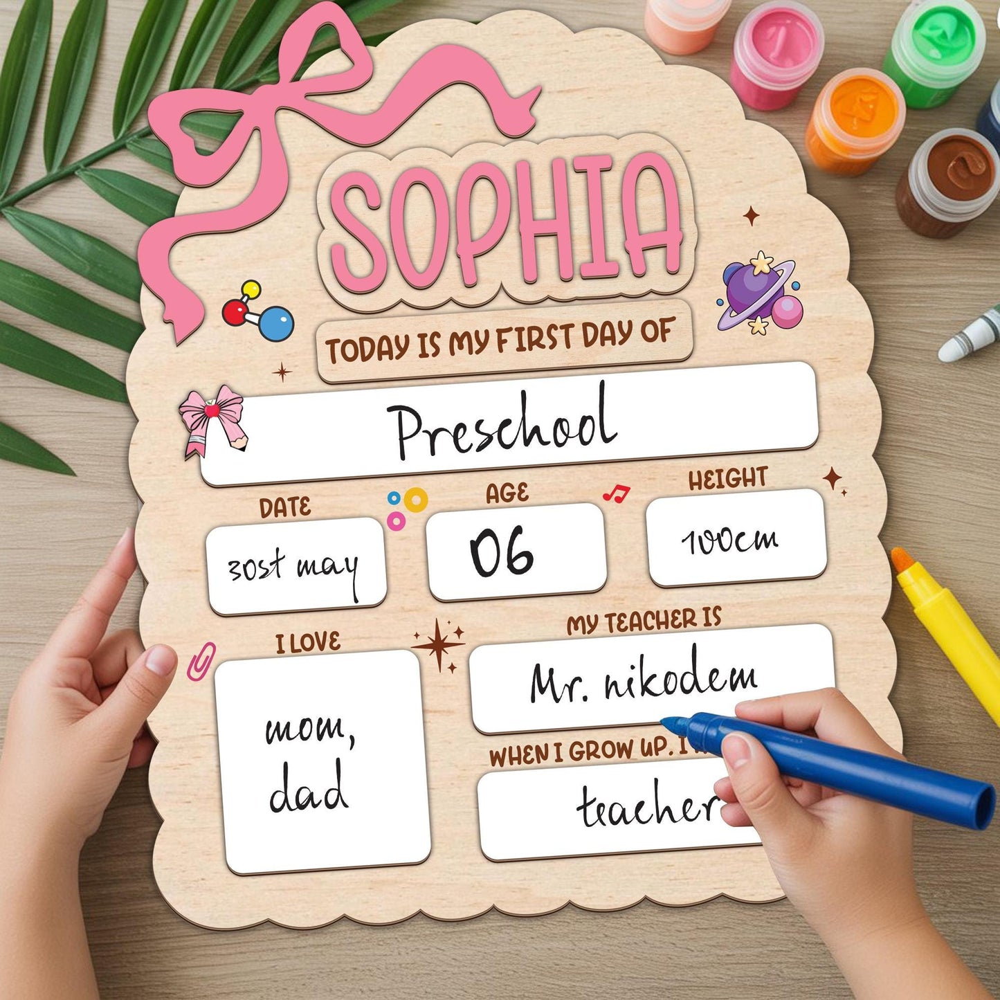 Custom First Day Of School Sign, Reusable Back To School Sign For Photo Prop, Custom First Day School Sign, 1st Day Of School Sign For Kids