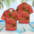 Colorful Flamingo Hawaiian Shirt, Summer Short Sleeve Shirts, Beach Flamingo Aloha Shirts