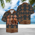 Cute Vizsla Hawaiian Shirt, Summer Short Sleeve Shirts, Dog Lover Aloha Shirts