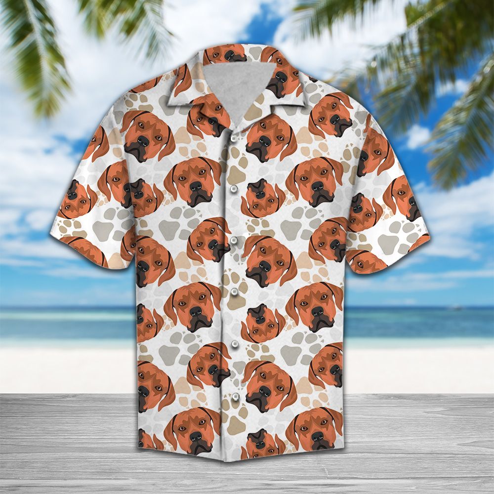 Cute Rhodesian Ridgeback Hawaiian Shirt, Pet Lover Aloha Shirts, Summer Short Sleeve Shirts