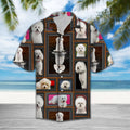Cute Bichon Frise Hawaiian Shirt, Summer Short Sleeve Shirts, White Dog Aloha Shirts