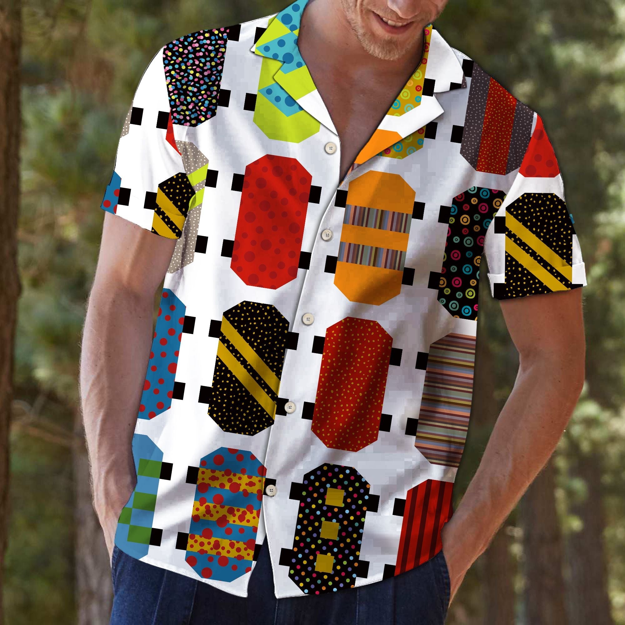 Colorful Skateboard Hawaiian Shirt, Skateboarding Aloha Shirts, Summer Short Sleeve Shirts