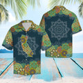 California Floral Mandala Hawaiian Shirt, Floral Mandala Aloha Shirts, Summer Short Sleeve Shirts