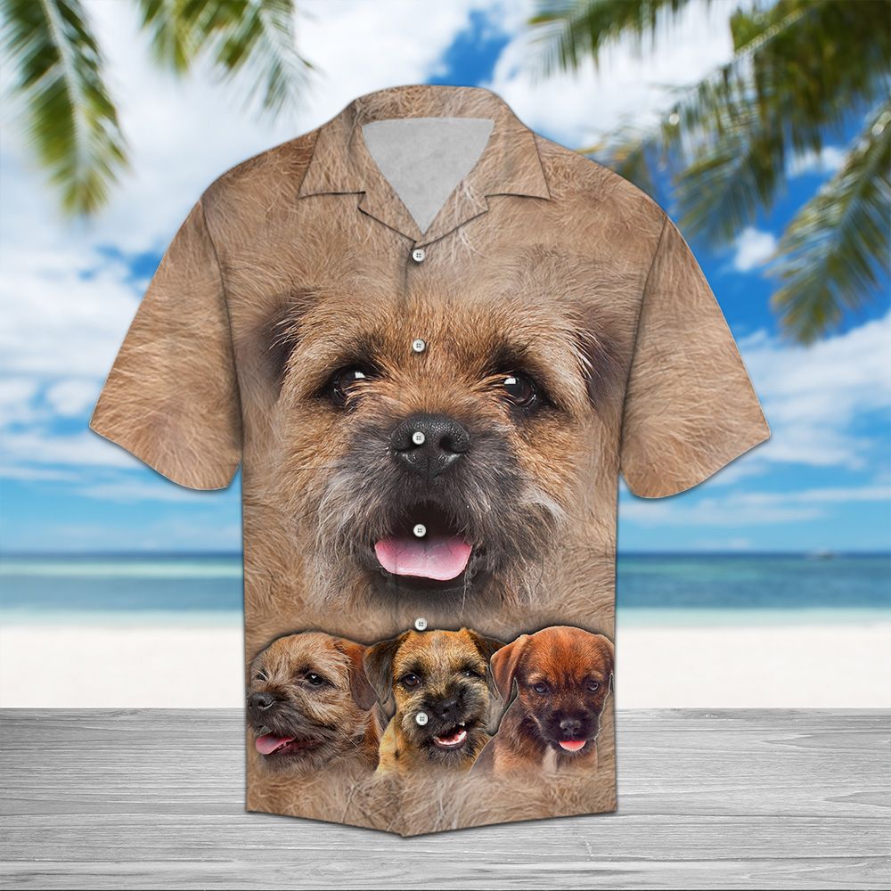 Border Terrier Great Hawaiian Shirt, Border Terrier Aloha Shirts, Summer Short Sleeve Shirts