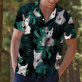 Bull Terrier Tropical Jungle Hawaiian Shirt, Jungle Dog Aloha Shirts, Summer Short Sleeve Shirts