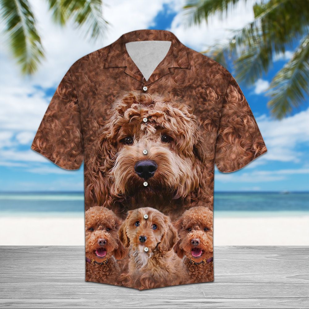 Cockapoo Great Hawaiian Shirt, Summer Short Sleeve Shirts, Cute Dog Aloha Shirts