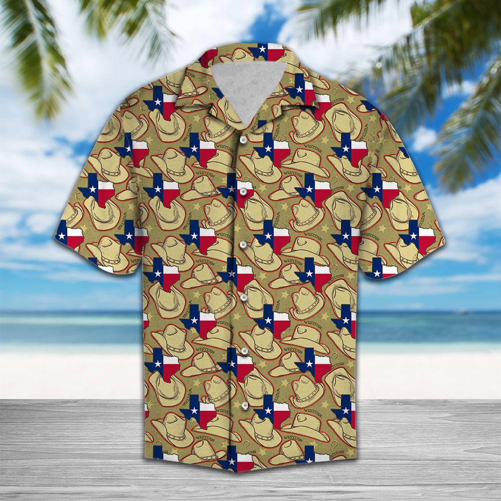 Cowboy Hat Texas Hawaiian Shirt, Summer Short Sleeve Shirts, Texas Pride Aloha Shirts
