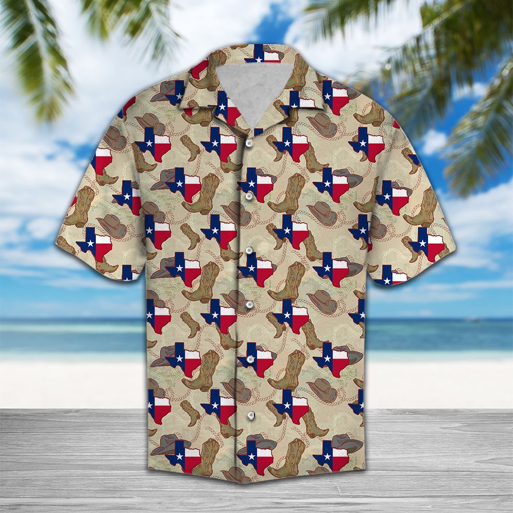 Cowboy Boots Texas Hawaiian Shirt, Texas Western Aloha Shirts, Summer Short Sleeve Shirts