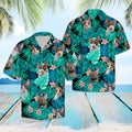 Cornish Rex Green Tropical Hawaiian Shirt, Summer Short Sleeve Shirts, Cat Tropical Aloha Shirts