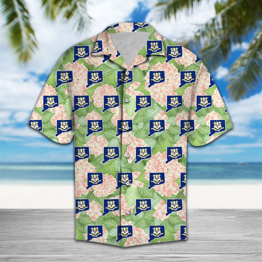 Connecticut Mountain Laurel Hawaiian Shirt, Flower Aloha Shirts, Summer Short Sleeve Shirts