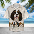 Cavalier King Charles Spaniel Great Hawaiian Shirt, Summer Short Sleeve Shirts, Cute Dog Aloha Shirts