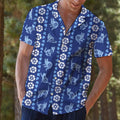 Cat Blue Floral Hawaiian Shirt, Floral Cat Aloha Shirts, Summer Short Sleeve Shirts