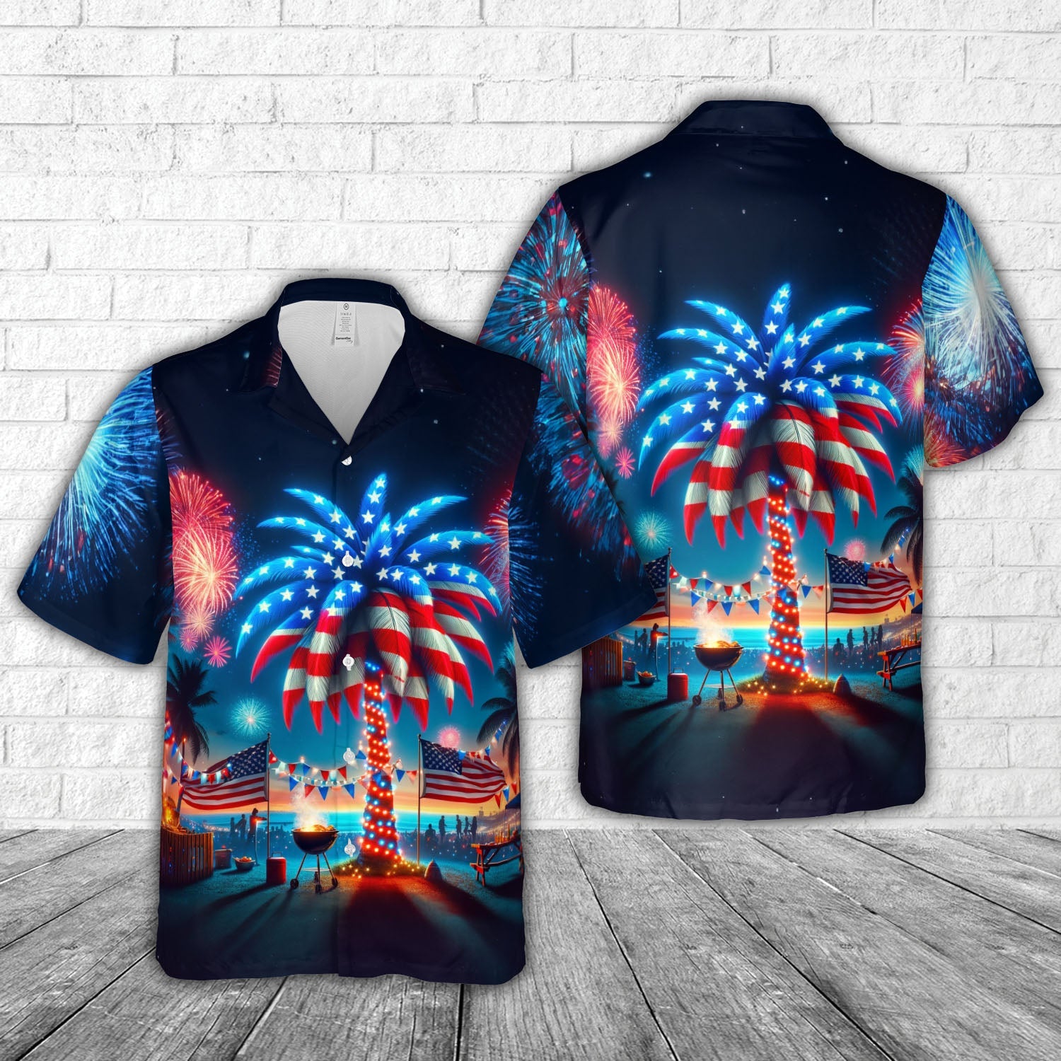 4th Of July Palm Tree Hawaiian Shirt