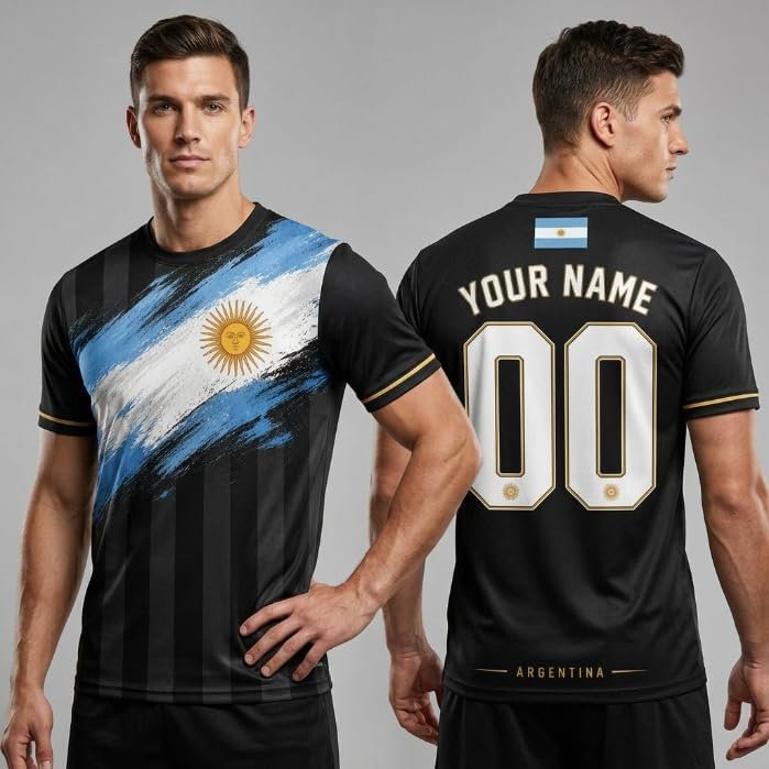 Argentina Soccer Jersey Custom Name Number, Soccer Shirts for Men Women, Personalized Argentina Apparel