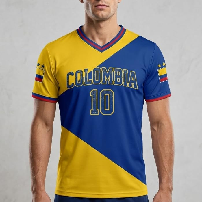 Custom Colombia Soccer Jersey Men Women, Personalized Colombia Shirt, Name Number Football Tee
