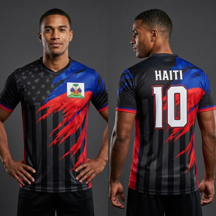 Custom Haiti Soccer Jersey 2026, Personalized Name Number Football Shirts, Haitian Fan Sportswear