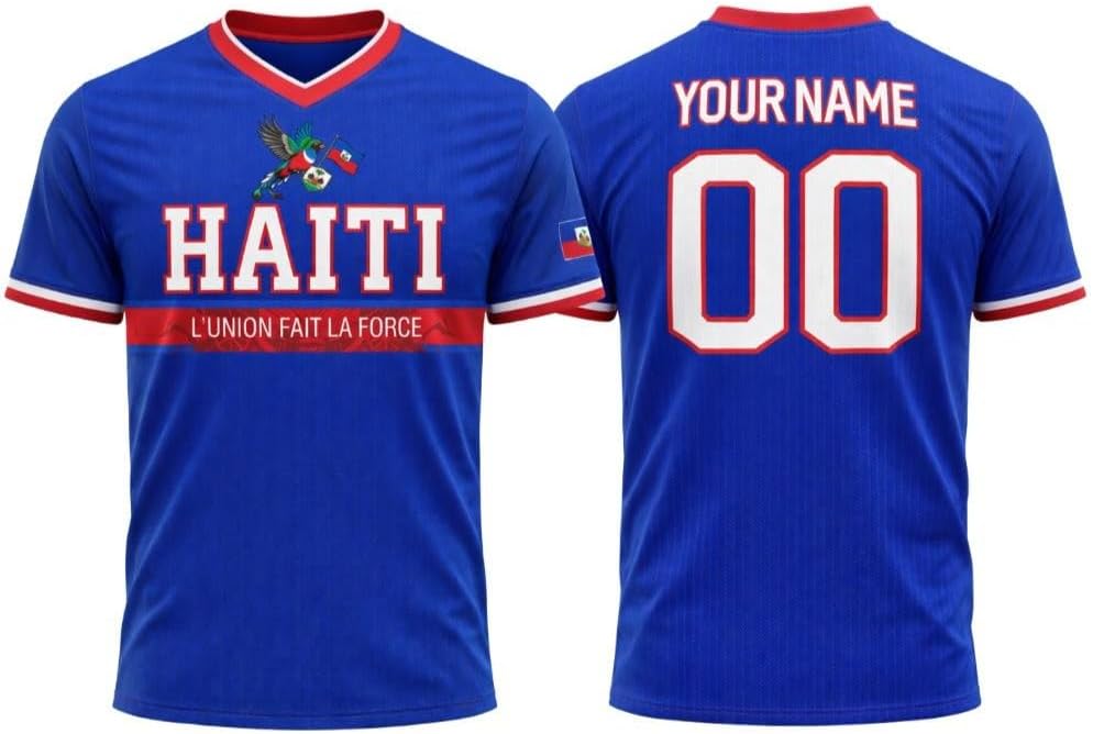 Custom Haiti Soccer Jersey Name Number, Haitian Football Shirts, Haiti Flag Soccer Jersey