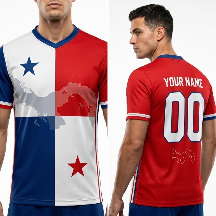 Custom Panama Soccer Jersey Name Number, Personalized Football Shirts, Panama Flag Soccer Apparel