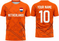 Custom Netherlands Soccer Jersey, Personalized Orange Dutch Football Shirts, Holland Soccer Jersey