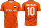 Custom Netherlands Soccer Jersey, Personalized Orange Dutch Football Shirts, Holland Soccer Jersey