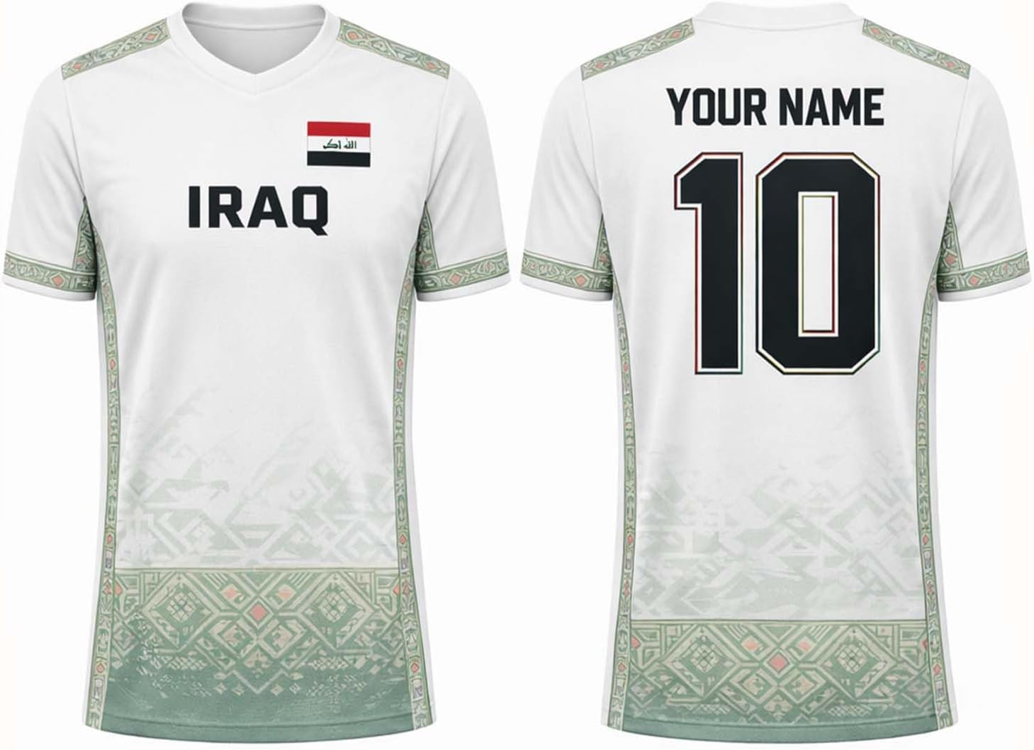 Custom Iraq Soccer Jersey Shirt, Iraqi National Team Football Shirt, Proud Iraq Flag Soccer T-shirt