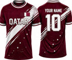 Custom Qatar Soccer Jersey Men Women, Personalized Name Number Football Shirts, Qatar National Flag Pride Football Shirt
