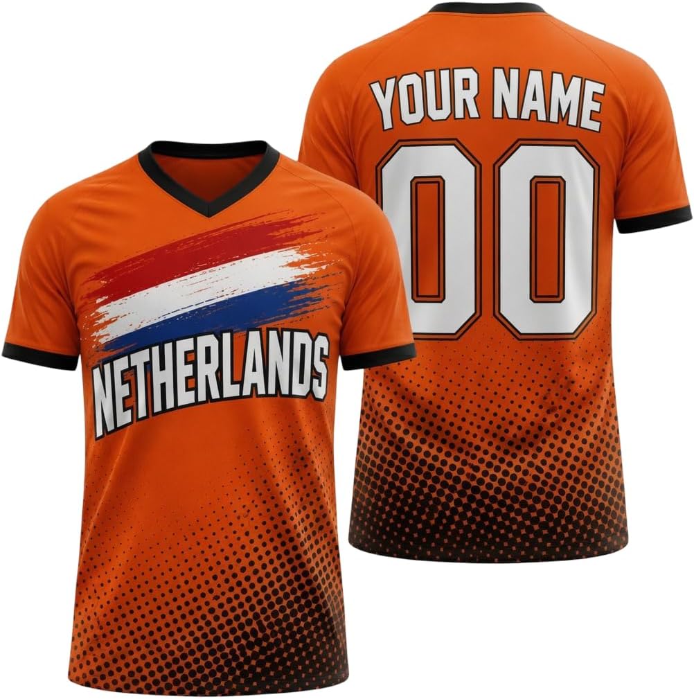 Personalized Netherlands Soccer Jersey 2026, Nederland Netherlands Shirts, Holland Dutch Match Day Uniform