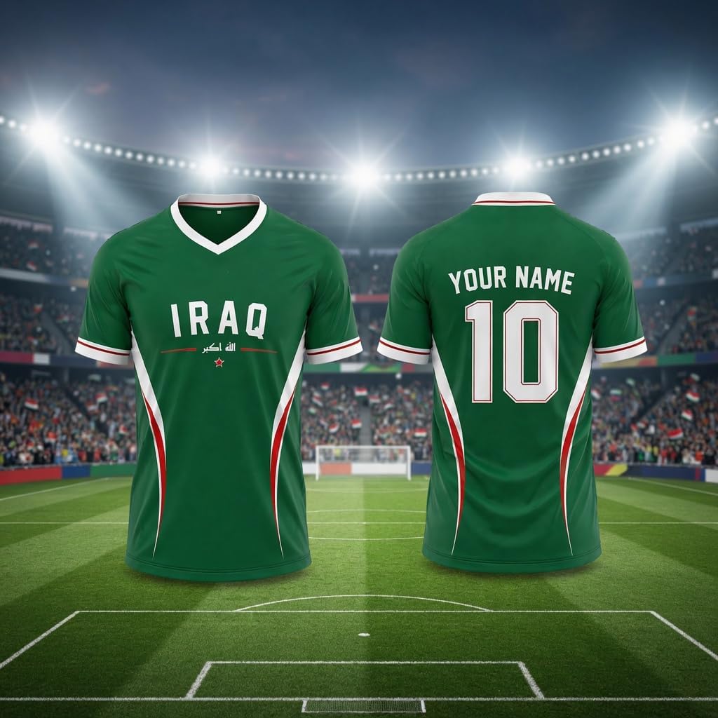 Personalized Nations Soccer Jersey 2026, Custom Iraq Football Jersey Shirts, National Pride Football Shirt