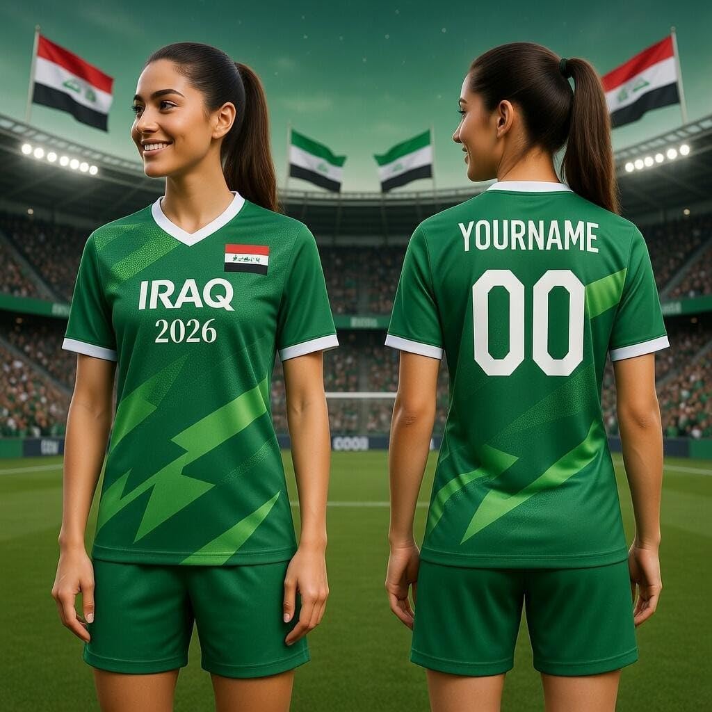 Custom Iraq Soccer Jersey for Men Women, Iraqi Soccer Jersey Shirt, Iraq Flag Football T-shirt