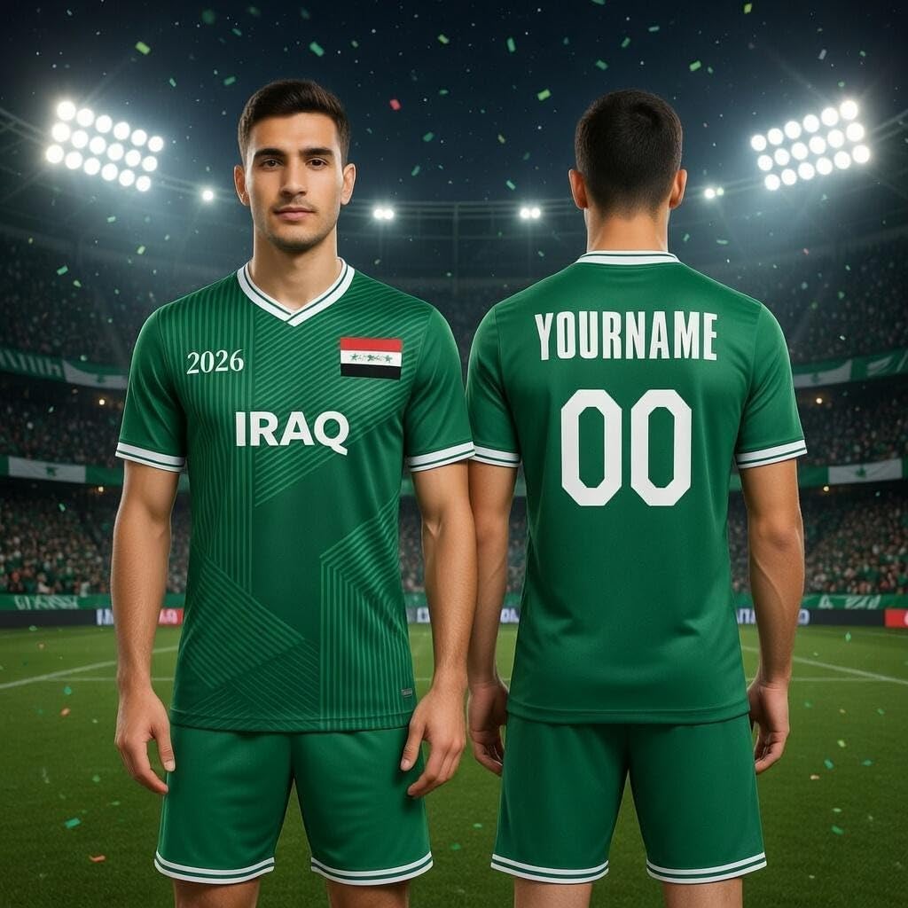 Custom Iraq Soccer Jersey Men Women, Iraqi Football Uniform, Team Iraq Soccer Jersey Shirt