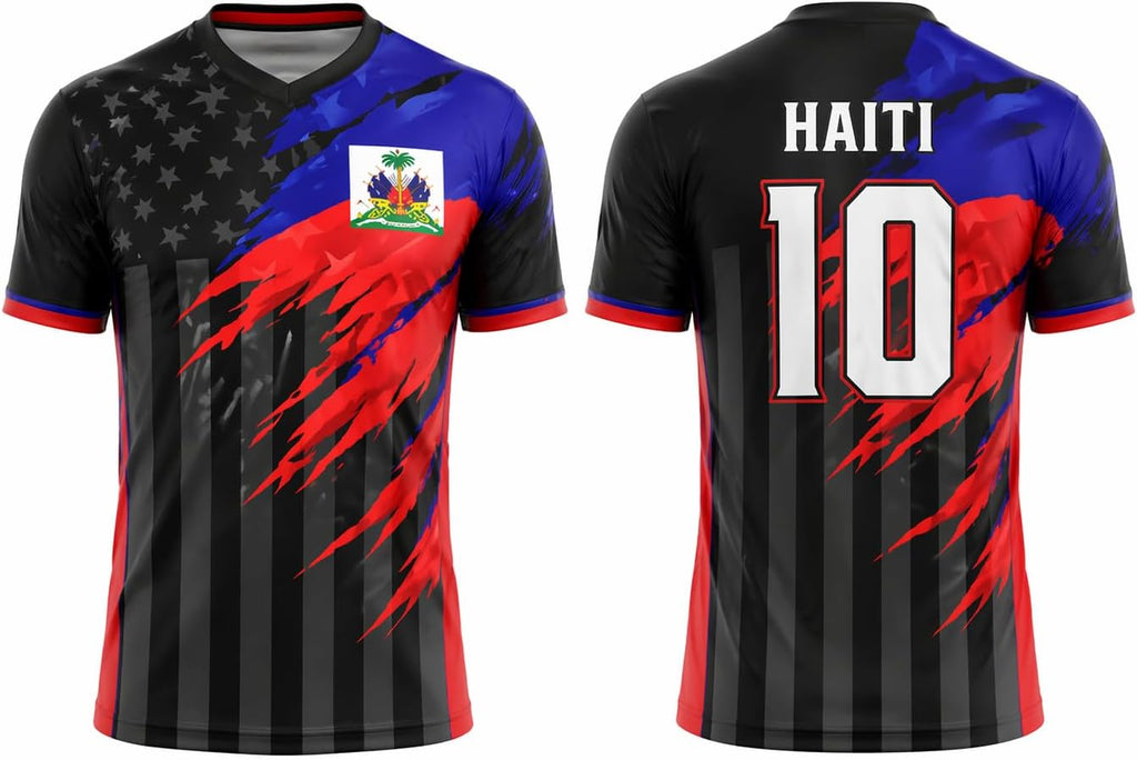 Custom Haiti Soccer Jersey 2026, Personalized Name Number Football Shirts, Haitian Fan Sportswear
