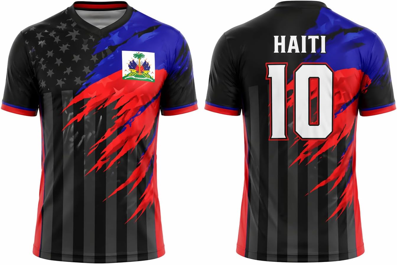 Custom Haiti Soccer Jersey 2026, Personalized Name Number Football Shirts, Haitian Fan Sportswear