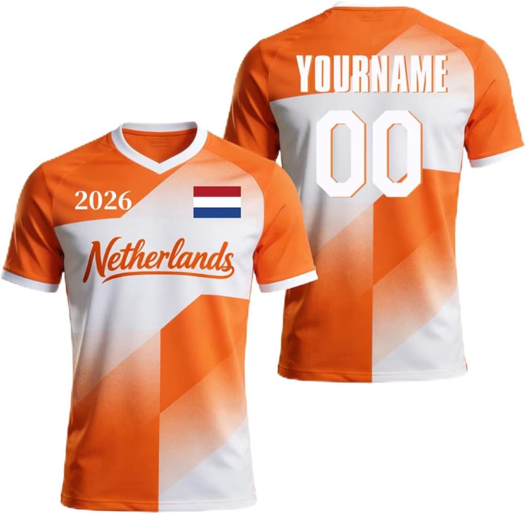 Personalized Netherlands Soccer Jersey 2026, Custom Orange Dutch Football Jerseys, Holland Pride T-shirt