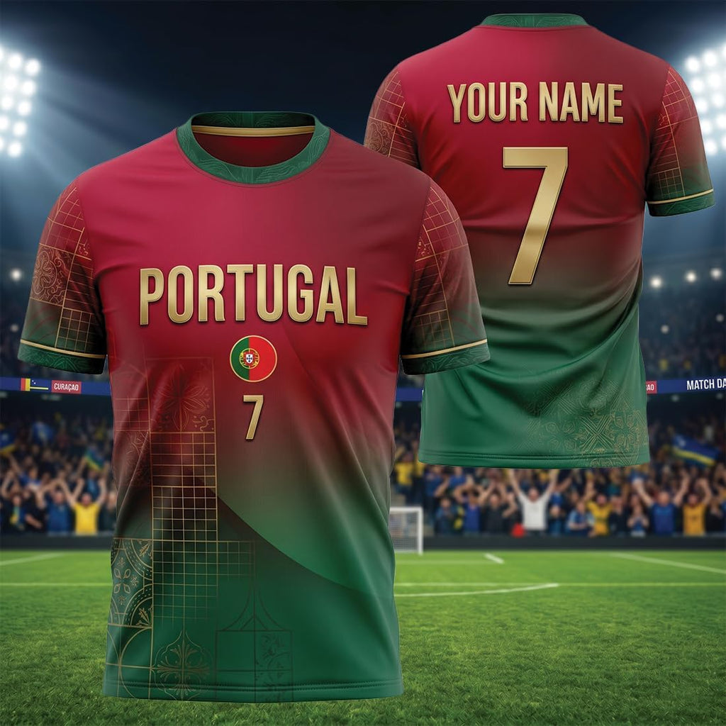 Portugal Europe Team Soccer Jersey 2026, Custom Football Fan Shirt, European National Pride Apparel