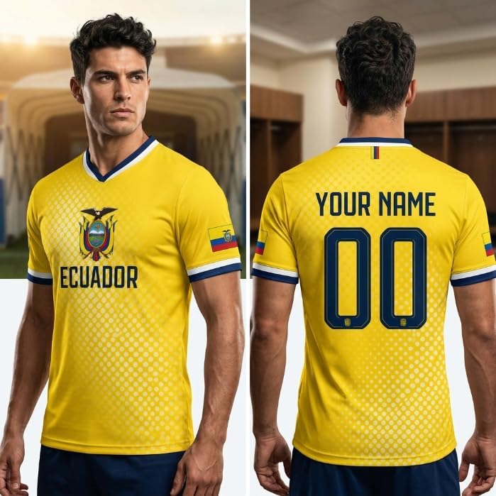 Ecuador Soccer Jersey 2026 Custom Name Number, Men Women Football Shirts, Ecuador Jersey Game Day Shirt