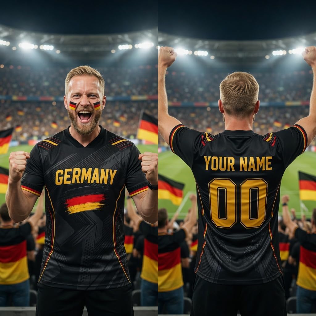 Personalized Germany Soccer Jersey, Custom Germany Jersey with Name Number, Men Women Fanwear Shirt