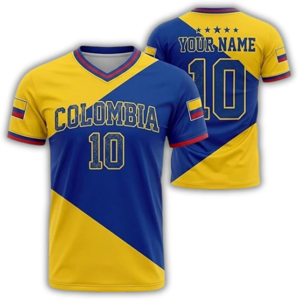 Custom Colombia Soccer Jersey Men Women, Personalized Colombia Shirt, Name Number Football Tee